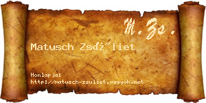 Matusch Zsüliet névjegykártya